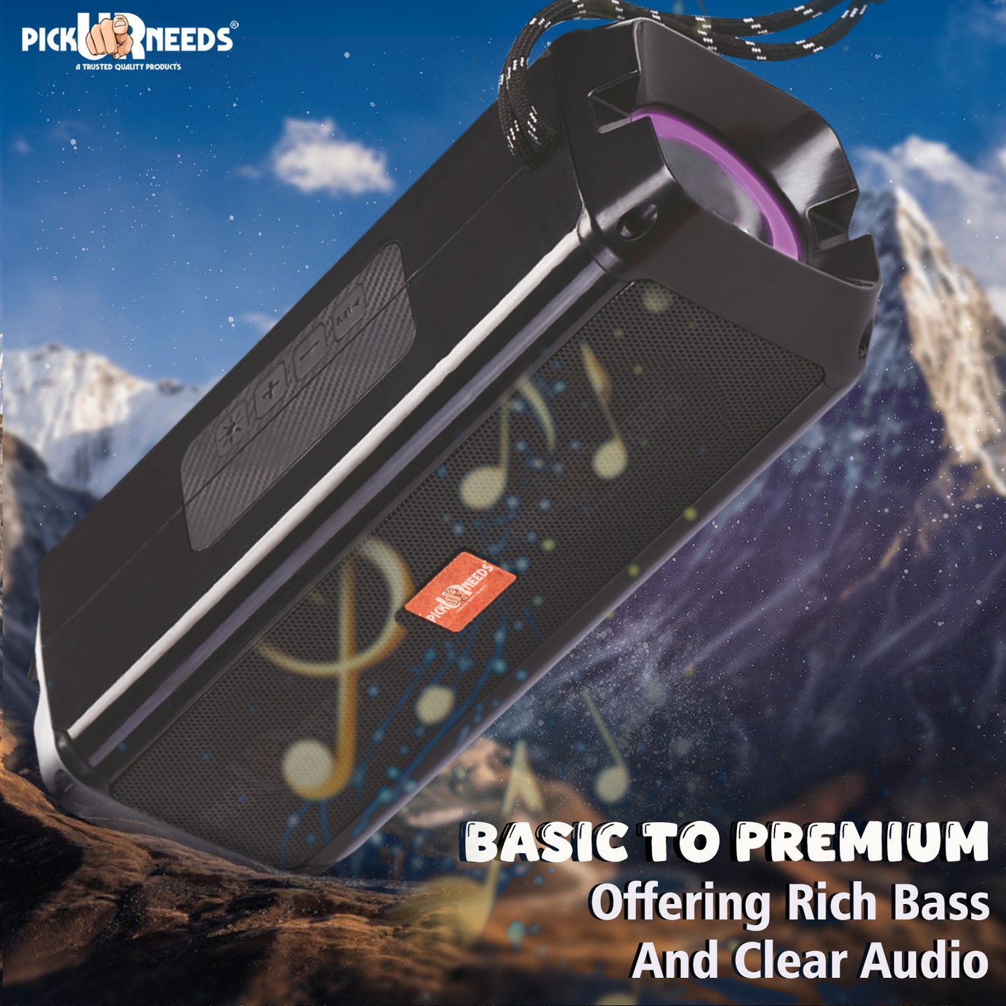 Pick Ur Needs Mini Wireless Soundbar System With RGB Disco Light TF Card / USB / Radio Support 10 W Bluetooth Speaker  (White, 5.0 Channel)